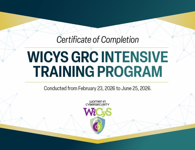 WICYS GRC Intensive Training Program Certificate